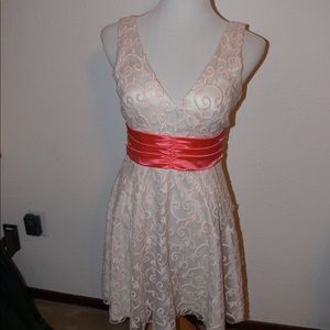 Cocktail Coral Lace Dress